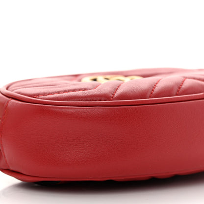 Gucci Calfskin Matelasse GG Marmont Belt Bag 85 34 Hibiscus Red 8 of 12