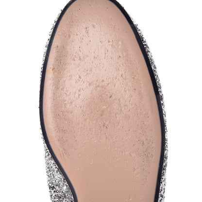 Gucci Glitter Womens Princetown Slippers 38 Silver 10 of 11