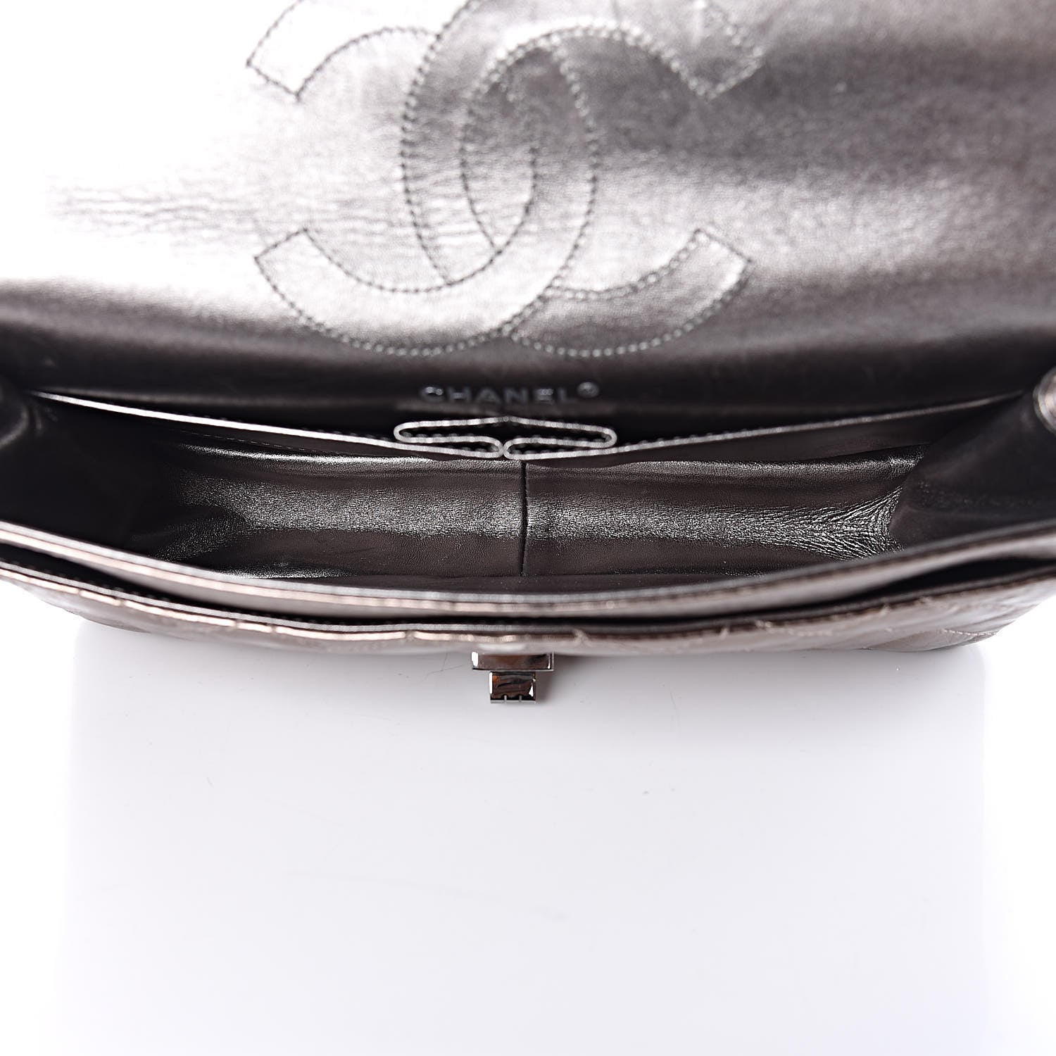 Chanel Metallic Aged Calfskin Quilted 2.55 Reissue 226 Flap Pewter 5 of 13