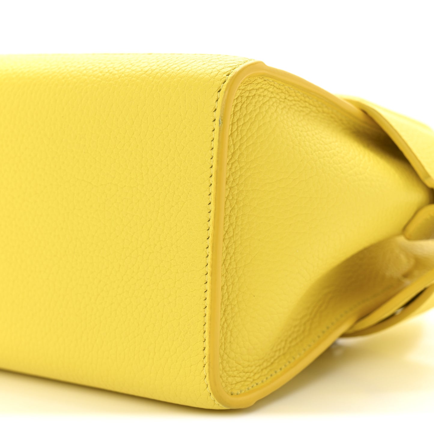 Grained Calfskin Nano Horizon Satchel Yellow