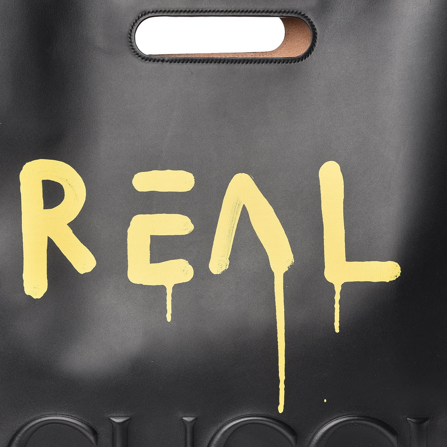 Gucci Calfskin GucciGhost Real Large XL Tote Black Yellow 9 of 9