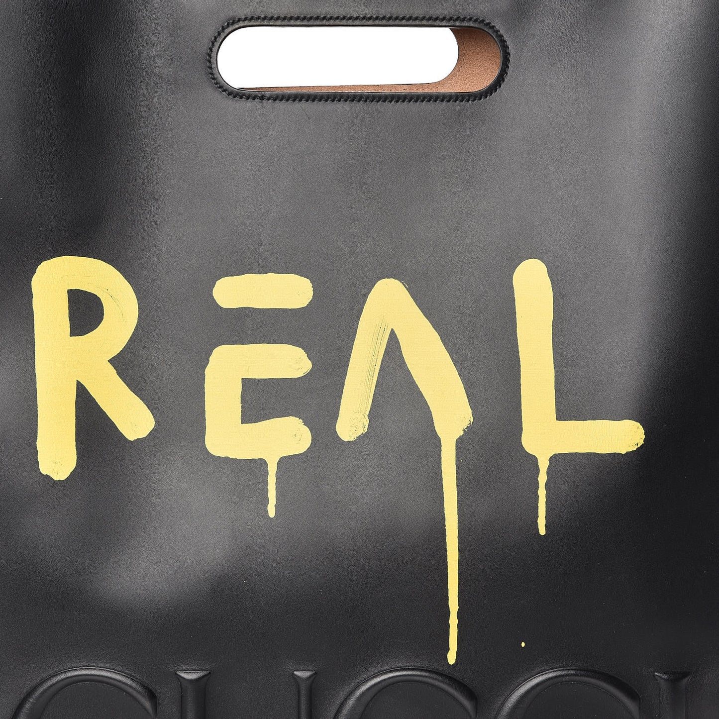 Calfskin GucciGhost Real Large XL Tote Black Yellow