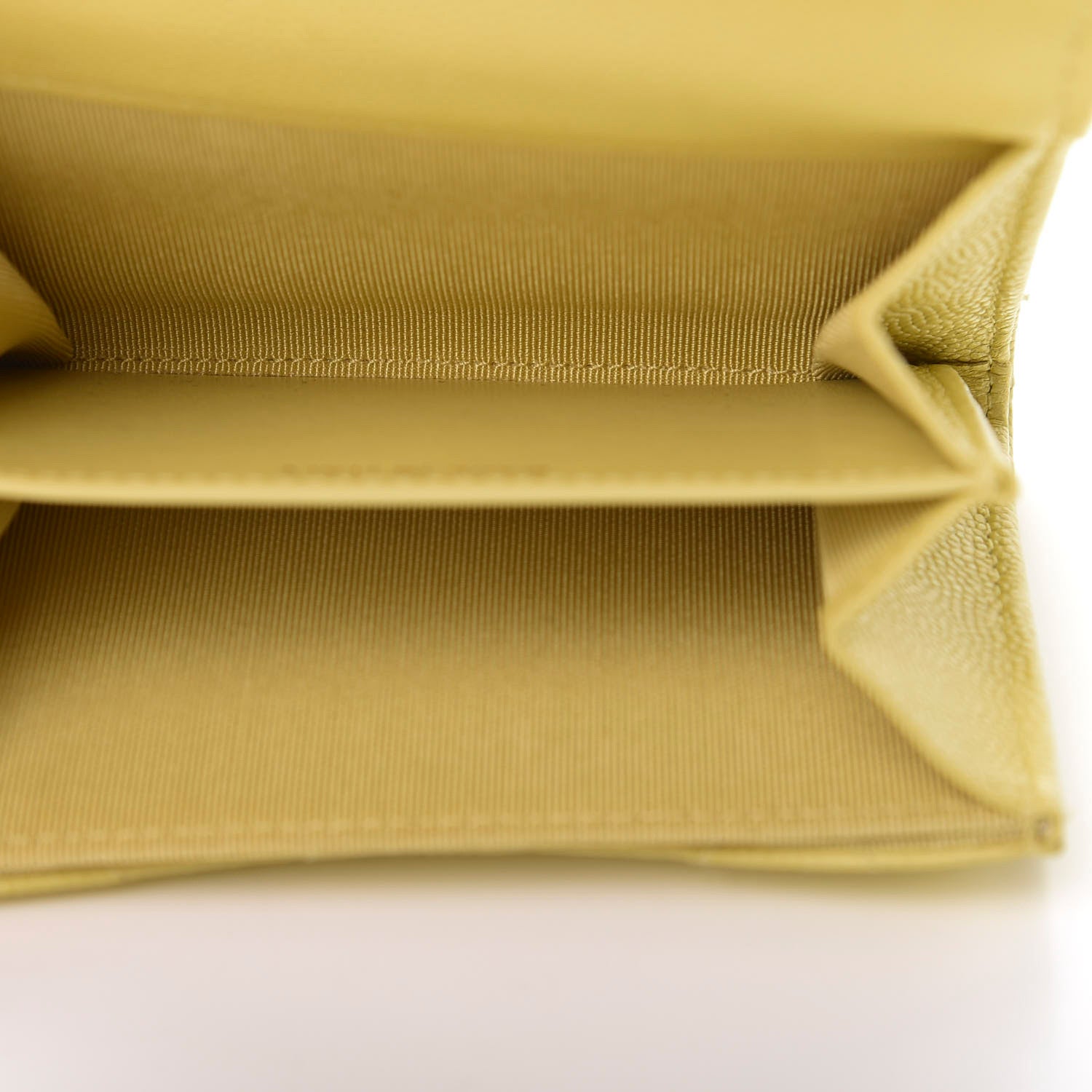Chanel Caviar Quilted Flap Card Holder Wallet Yellow 5 of 9