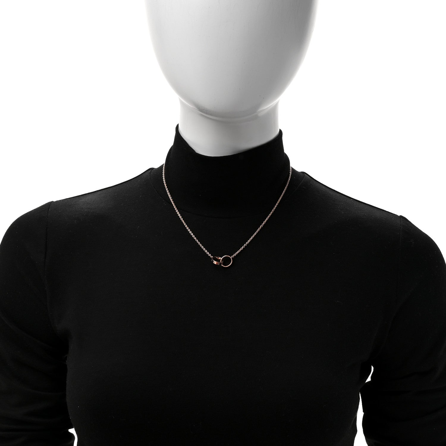 Cartier 18K Pink Gold Interlocking LOVE Necklace 2 of 6