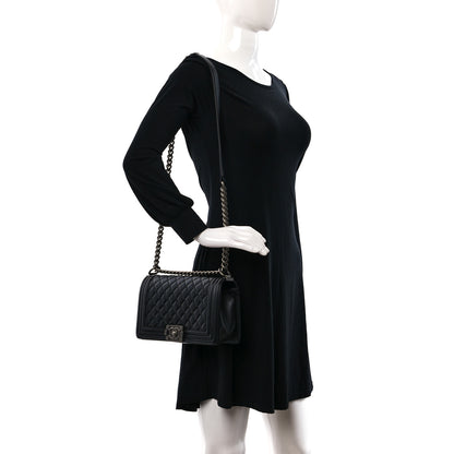 Chanel Calfskin Quilted Medium Boy Flap Black 2 of 11