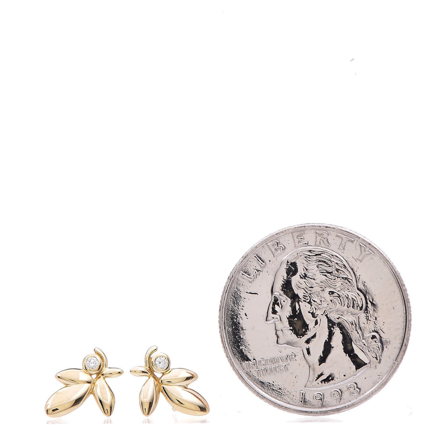 18K Yellow Gold Diamond Paloma Picasso Olive Leaf Earrings