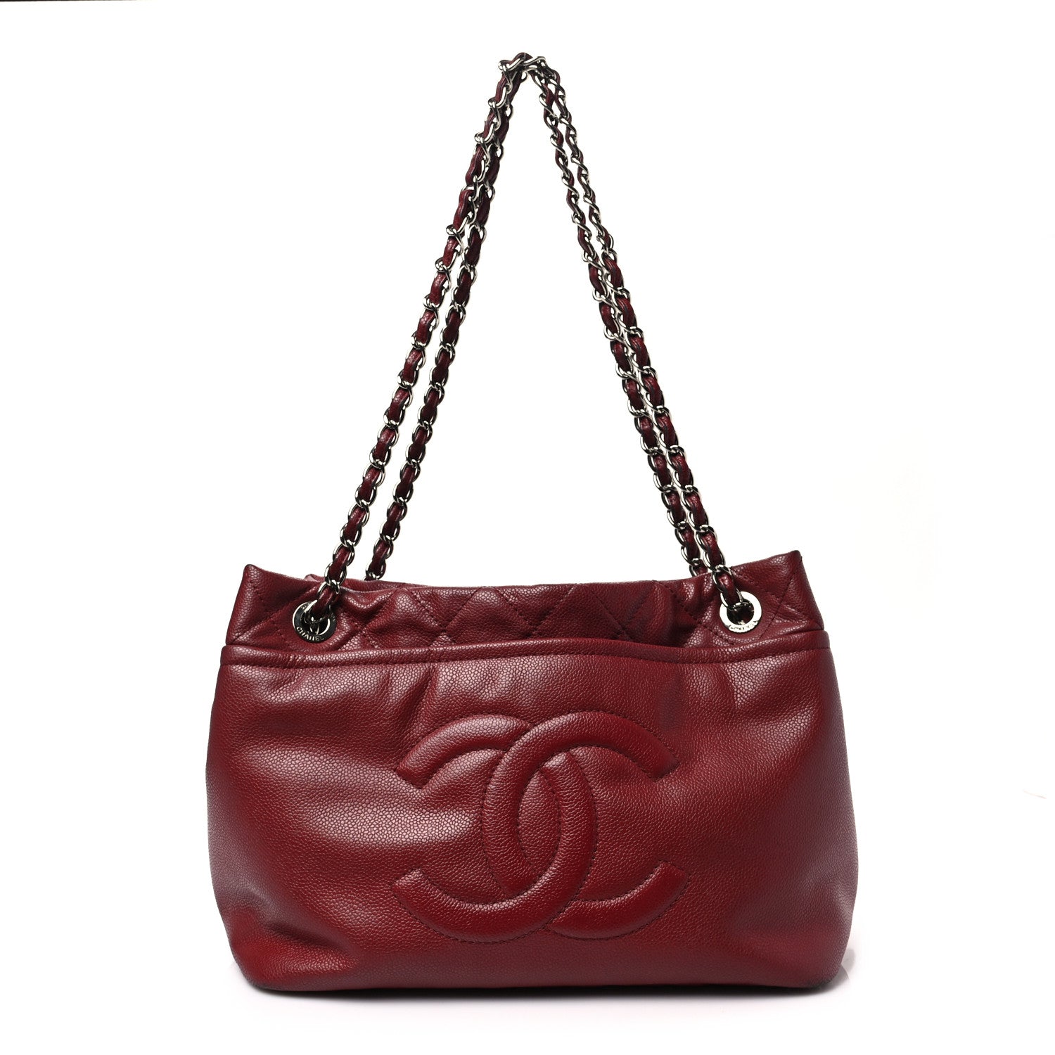 Chanel Caviar Quilted Large Timeless CC Soft Tote Dark Red 1 of 9
