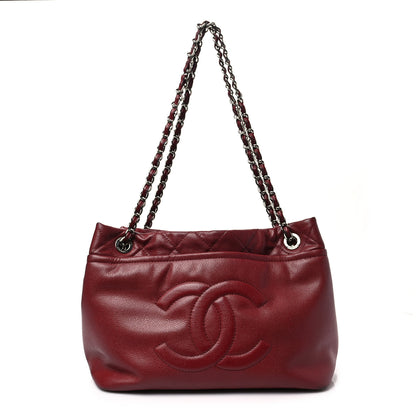 Chanel Caviar Quilted Large Timeless CC Soft Tote Dark Red 1 of 9