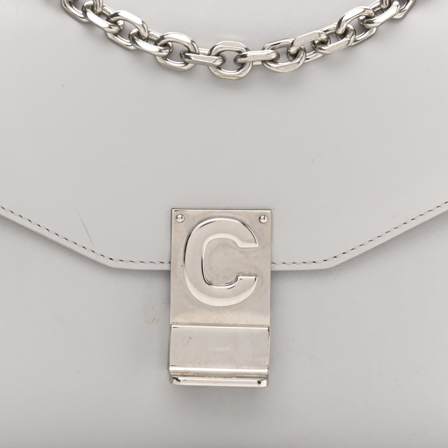 Celine Shiny Calfskin Medium C Bag Pale Grey 8 of 11