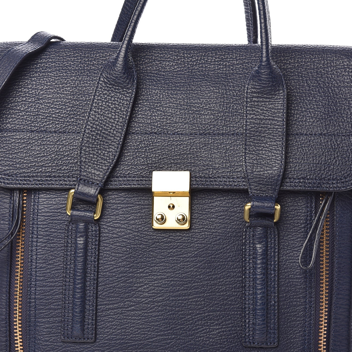 3.1 Phillip Lim 3.1 Textured Calfskin Large Pashli Satchel Ink 15 of 15