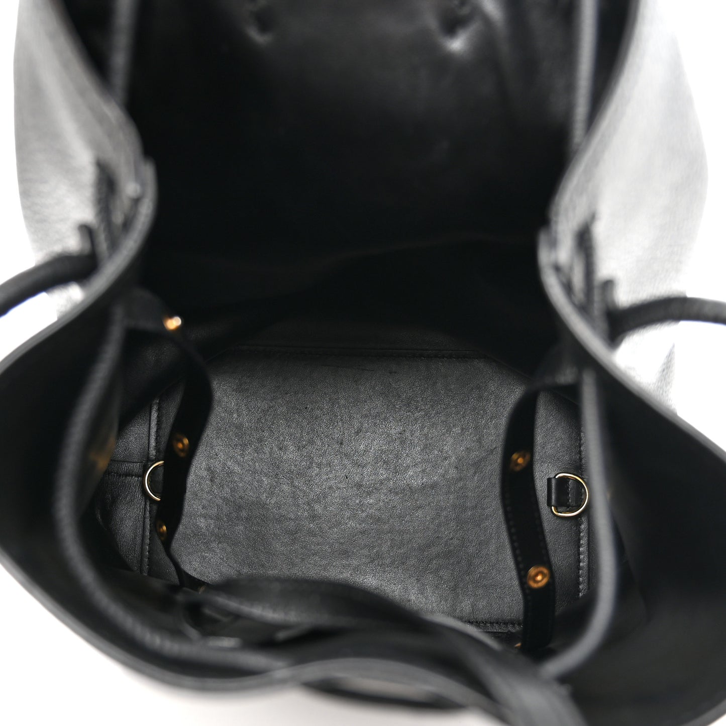 Calfskin Small Tassel Bucket Bag Black