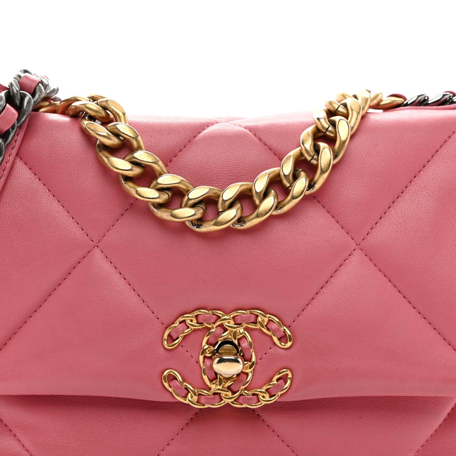 Chanel Lambskin Quilted Medium Chanel 19 Flap Pink 8 of 10
