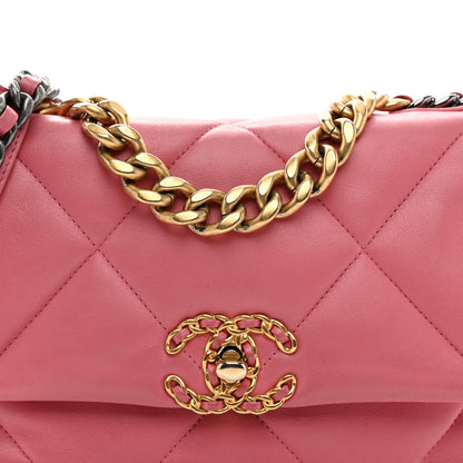 Chanel Lambskin Quilted Medium Chanel 19 Flap Pink 8 of 10