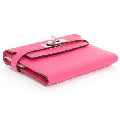 Hermes Chevre Mysore Kelly Compact Wallet Rose Tyrien 3 of 8