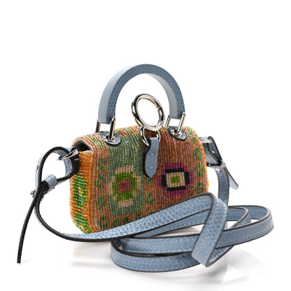 Fendi Perline Glass Karung Beaded Nano Maxi Buckle Baguette Charm Multicolor Azzurro Glicine 3 of 10