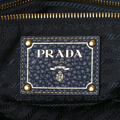 Prada Tessuto Nylon Vitello Daino Tote Blue 5 of 8