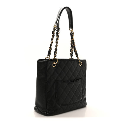 Chanel Caviar Quilted Petit Shopping Tote PST Black 3 of 10
