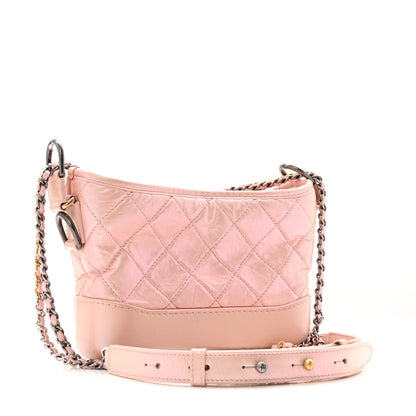 Chanel Iridescent Aged Calfskin Quilted Small Gabrielle Hobo Rose Rose 3 of 12