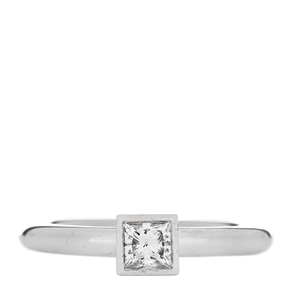 Tiffany Platinum Diamond .40ct Bezet Ring 51 5.75 1 of 6
