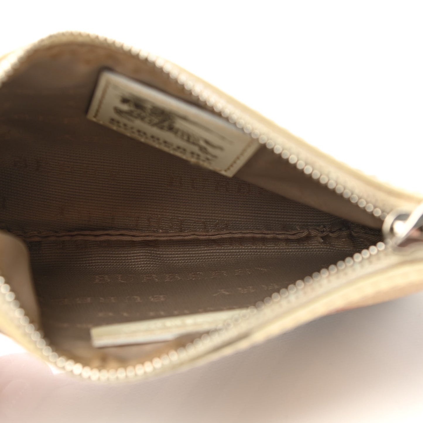Nova Check Wristlet Pouch White