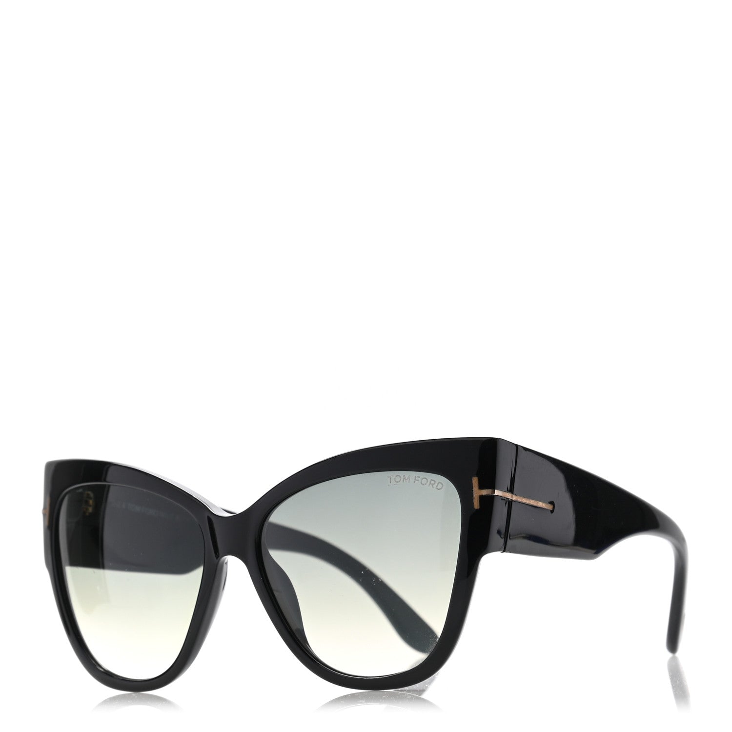 Tom Ford Acetate Anoushka Cat Eye Sunglasses TF371 Black 1 of 9