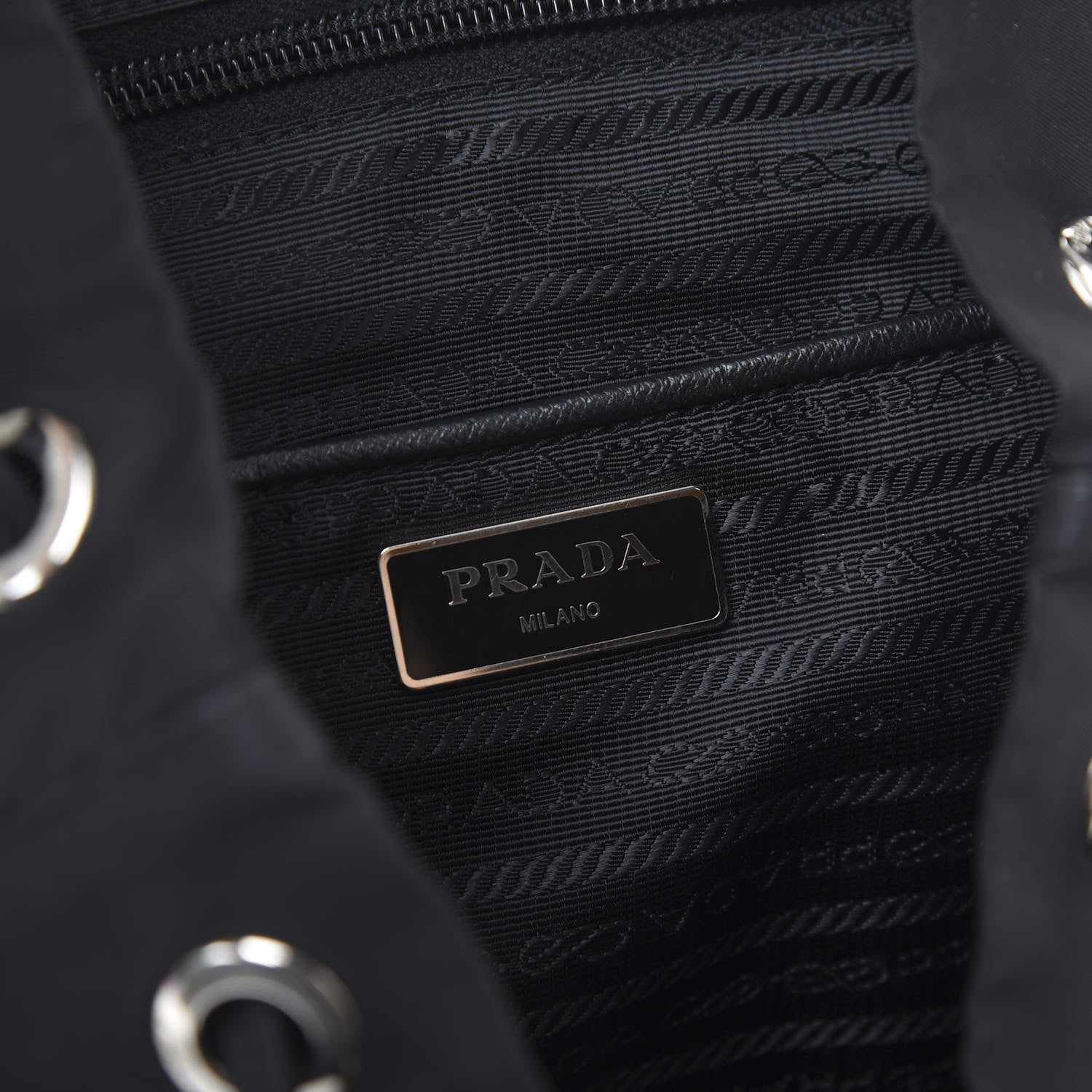 Prada Nylon Vela Saffiano Backpack Black 7 of 8
