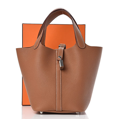 Hermes Taurillon Maurice Picotin Lock 18 PM Gold 10 of 10