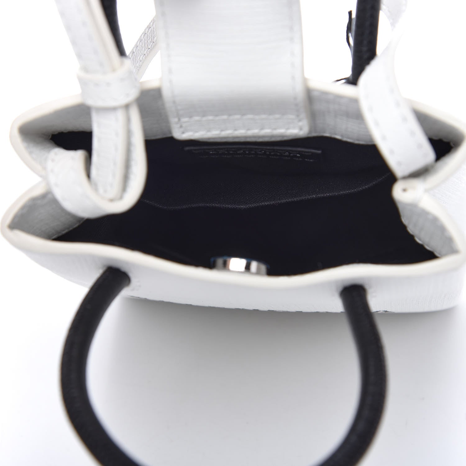 Balenciaga Squared Calfskin Logo Shopping Phone Holder Bag White 5 of 9