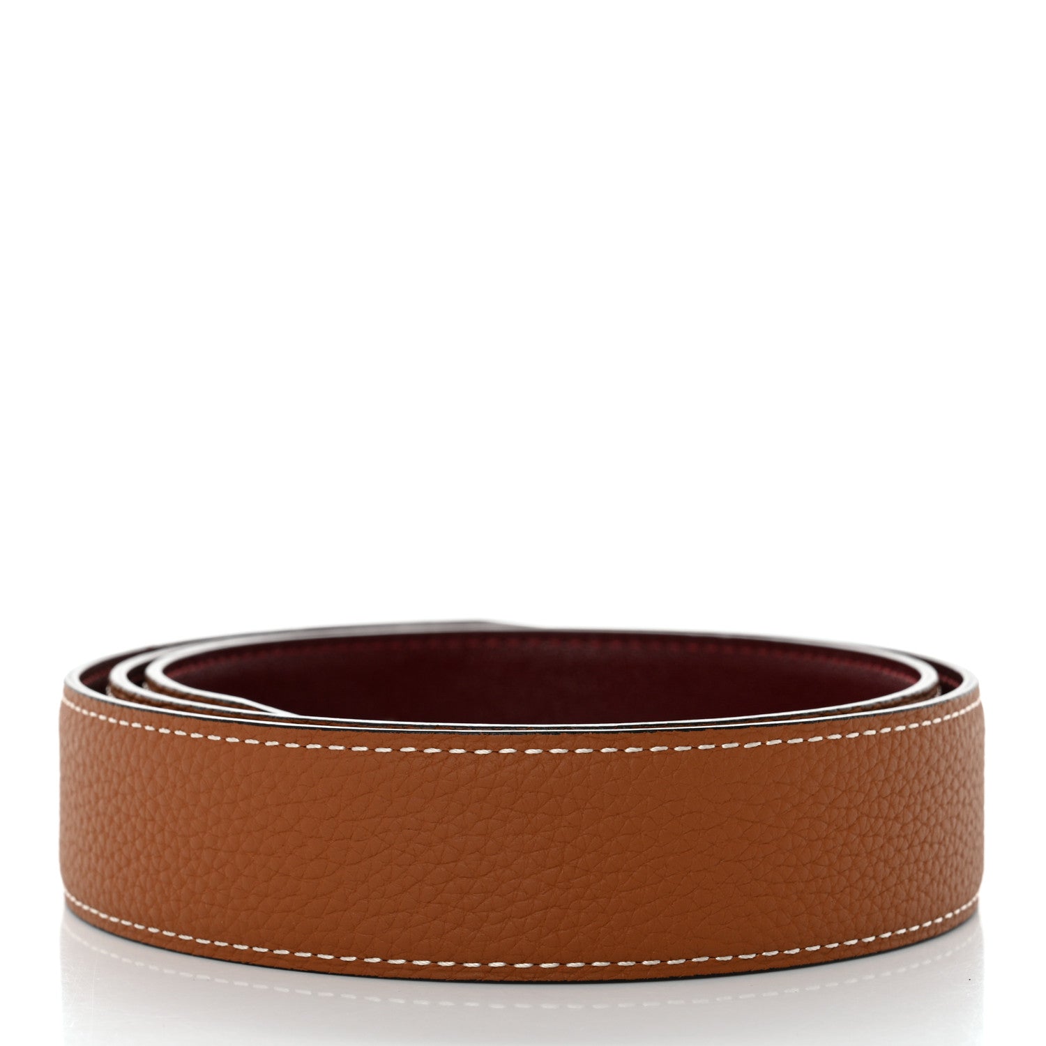 Hermes Togo Swift 32mm Belt Strap 80 Gold Rouge H 3 of 8