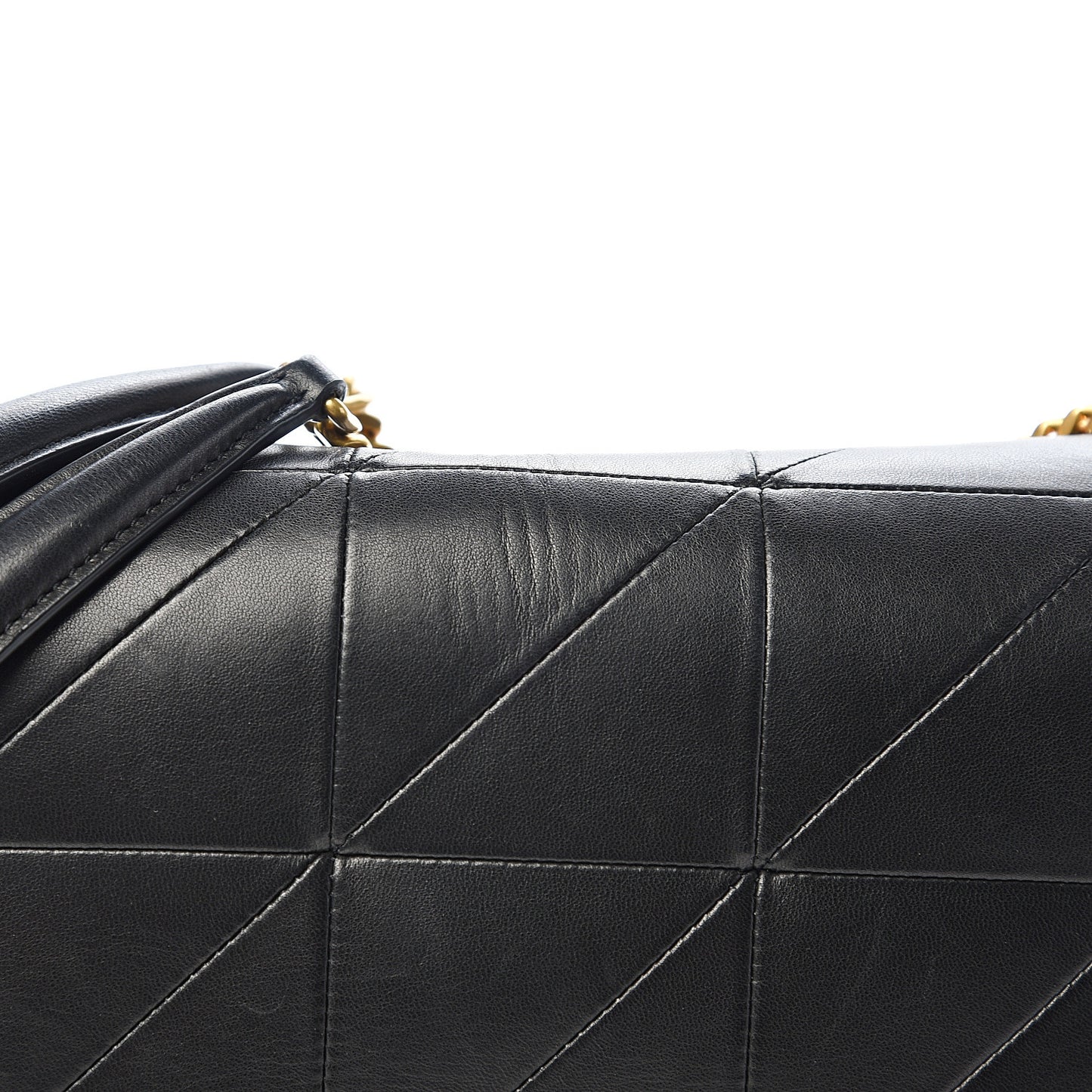 Lambskin Patchwork Monogram Large Jamie Black