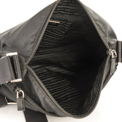 Prada Nylon Vela Flat Messenger Bag Black 5 of 7