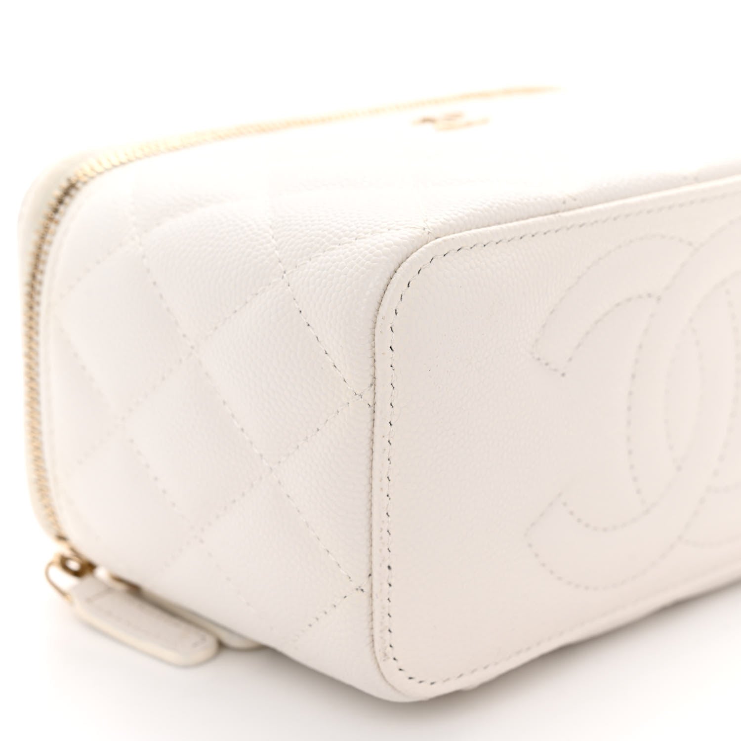 Chanel Caviar Quilted Small Vanity Case With Chain White 9 of 11