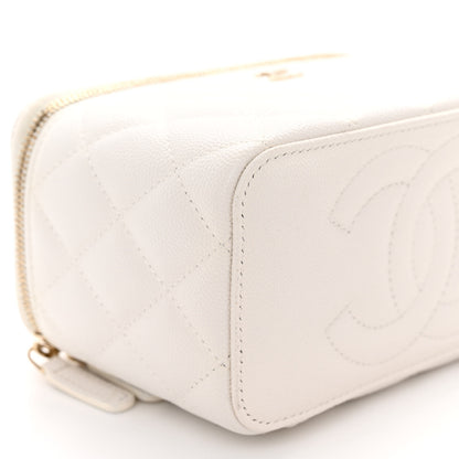 Chanel Caviar Quilted Small Vanity Case With Chain White 9 of 11