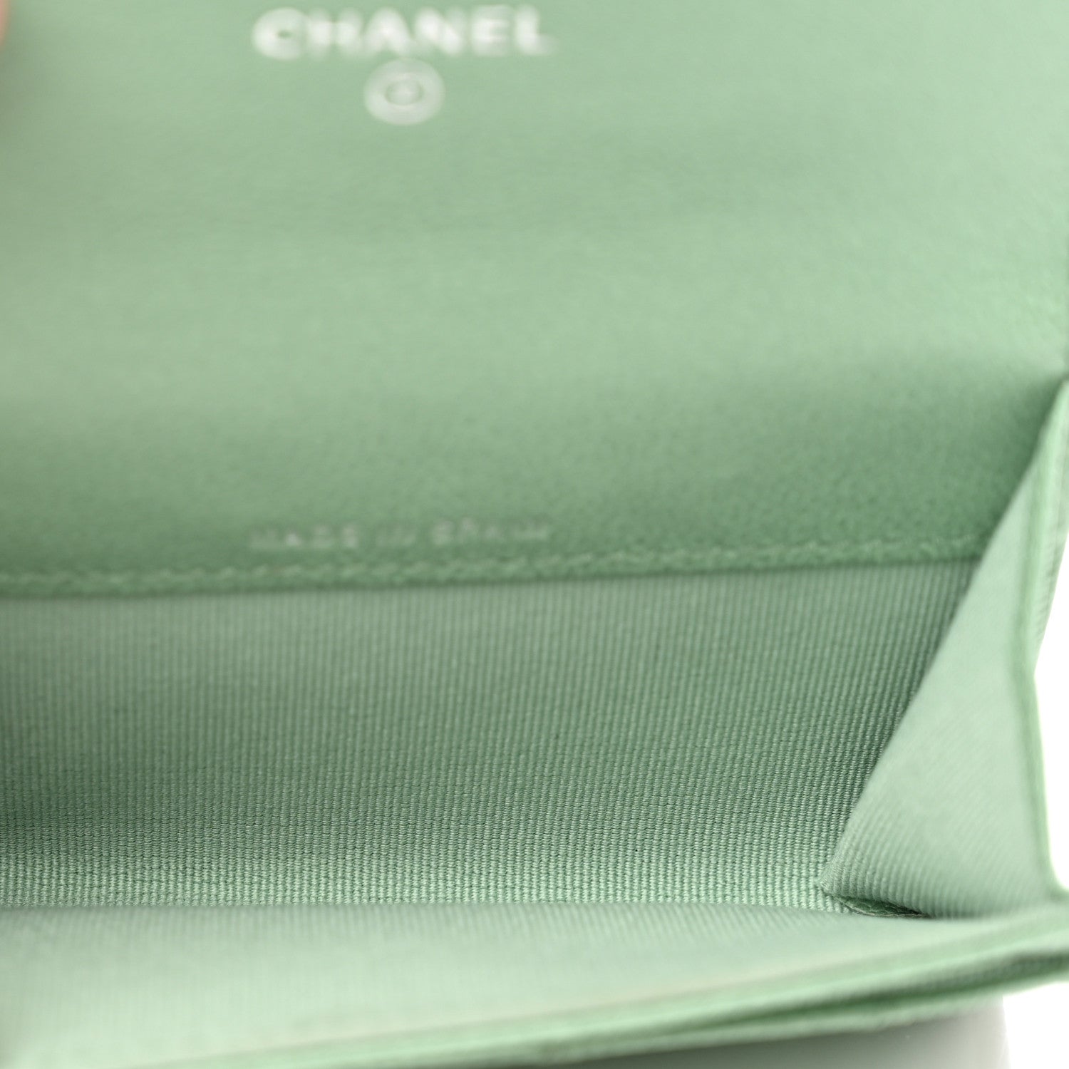 Chanel Caviar Quilted Boy Flap Card Holder Light Green 5 of 9
