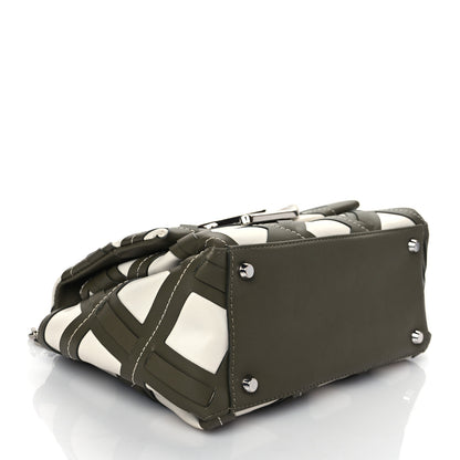 3.1 Phillip Lim Calfskin Cutout Alix Flap Shoulder Bag Military Green White 3 of 8