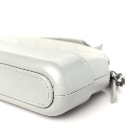 Chanel Metallic Lambskin Calfskin Quilted Small Gabrielle Clutch With Chain Silver 11 of 12