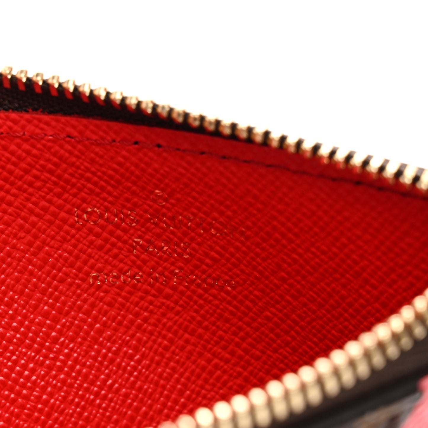 Monogram Zipped Romy Card Holder Red