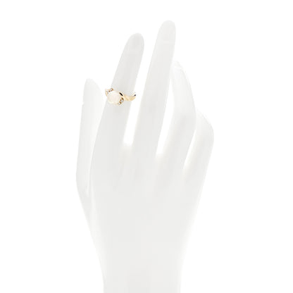 Mikimoto 18K Yellow Gold Diamond Pearl 7.5mm Twist Ring 47 4 2 of 5