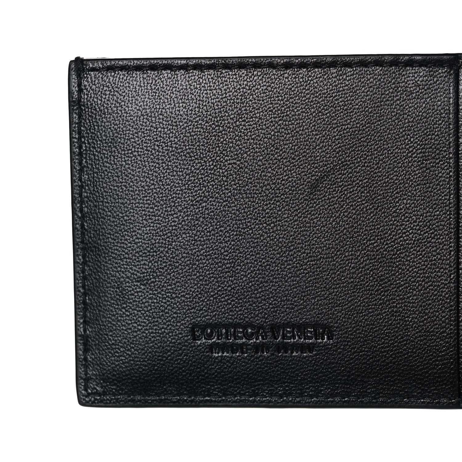 Bottega Veneta Nappa Intreccio Cassette Credit Card Holder Black 6 of 6