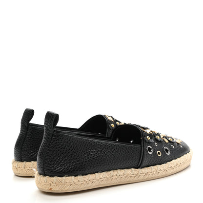 Louis Vuitton Calfskin Tropical Bloom Espadrille Flat 37.5 Black 4 of 9