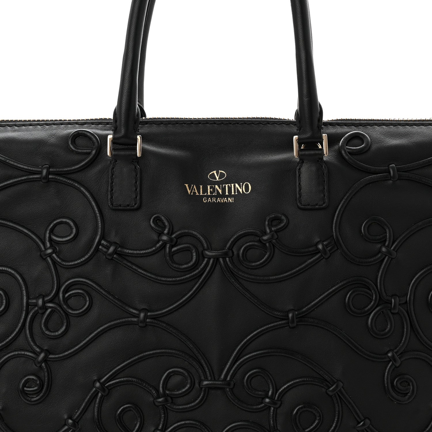 Valentino Garavani Nappa Intricate Soutache Tote Black 7 of 9