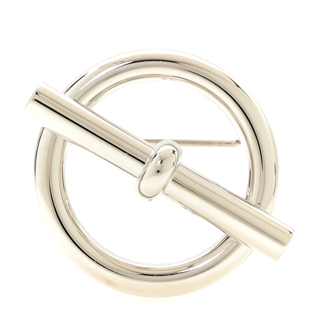 Hermes Palladium 32mm Glenan Belt Buckle Silver 1 of 3