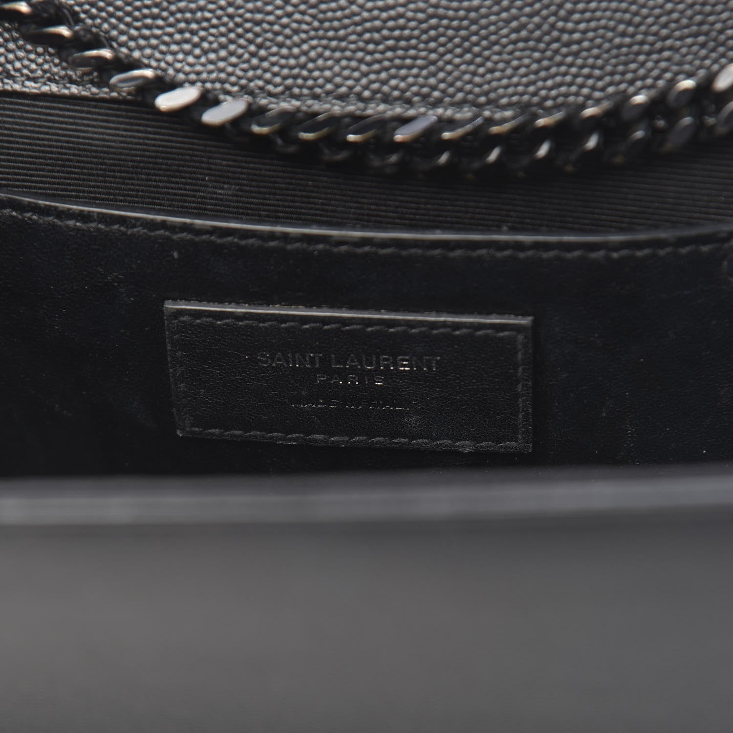 Saint Laurent Grain De Poudre Medium Classic Monogram Kate Satchel Black 6 of 9