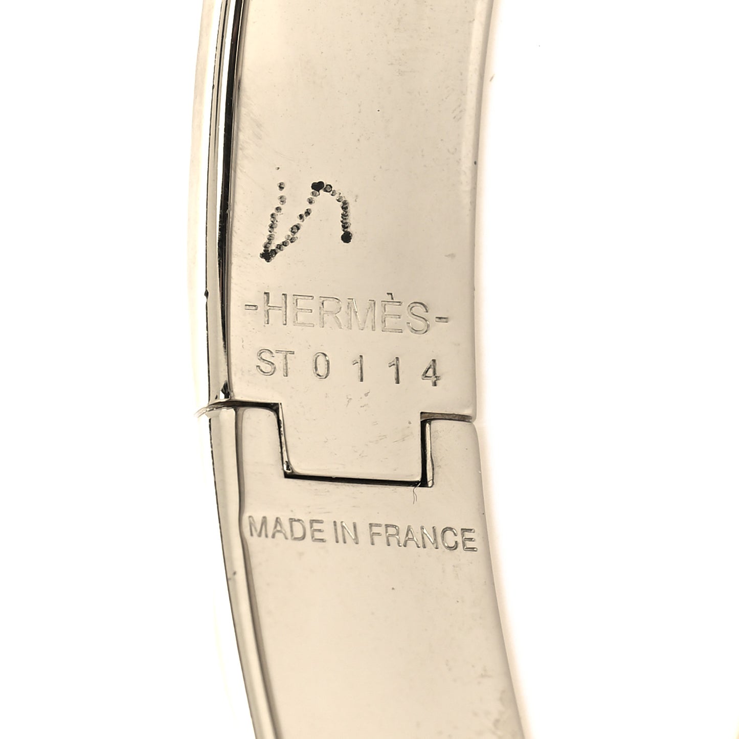 Enamel Narrow Clic Clac H Bracelet PM Curcuma White