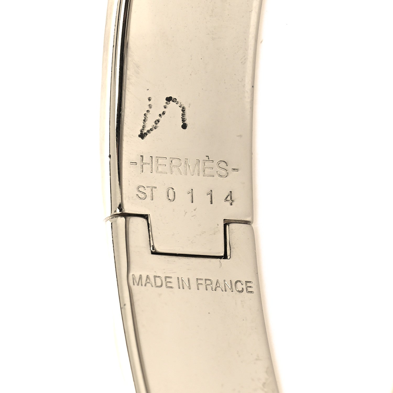 Hermes Enamel Narrow Clic Clac H Bracelet PM Curcuma White 5 of 5