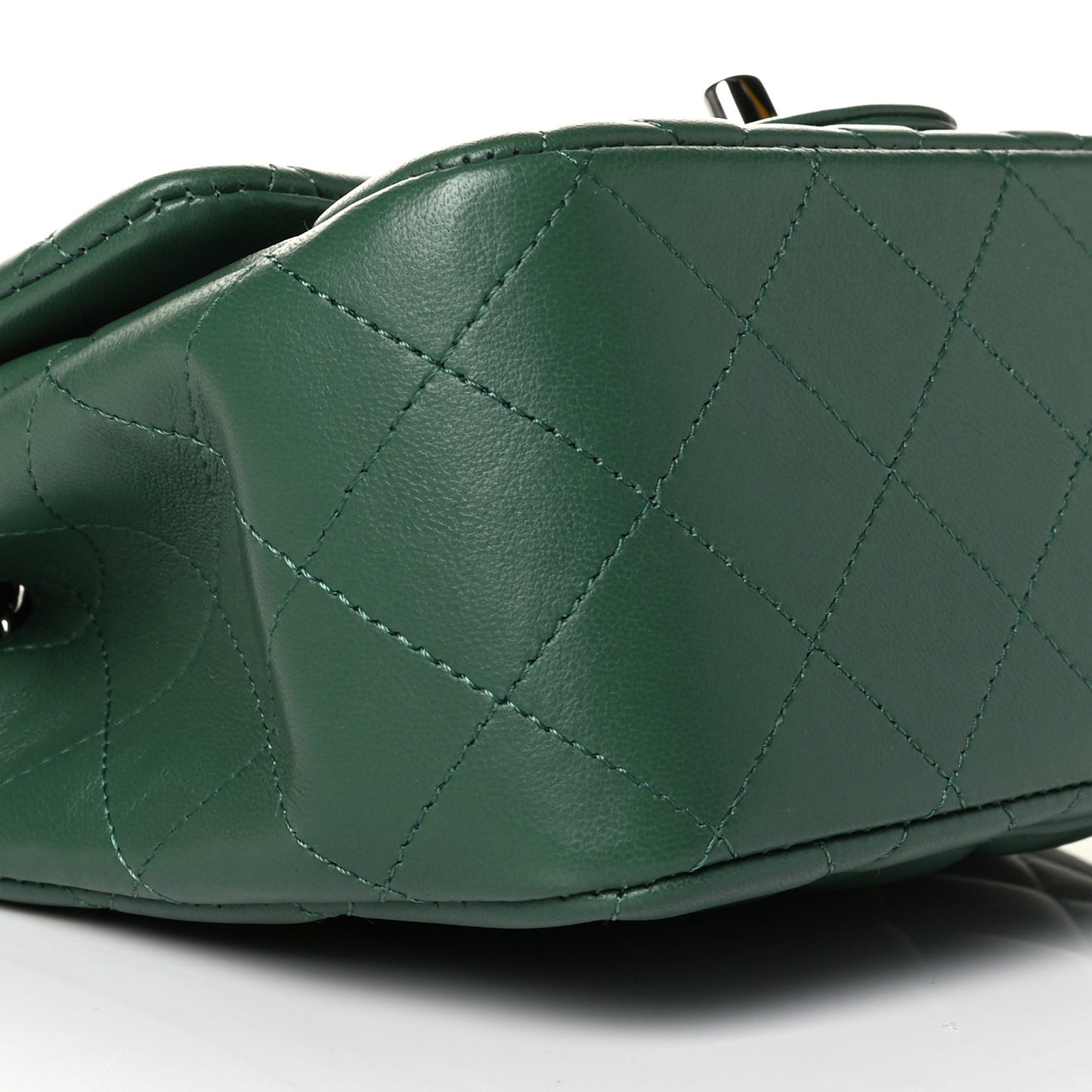 Lambskin Quilted Mini Square Flap Green