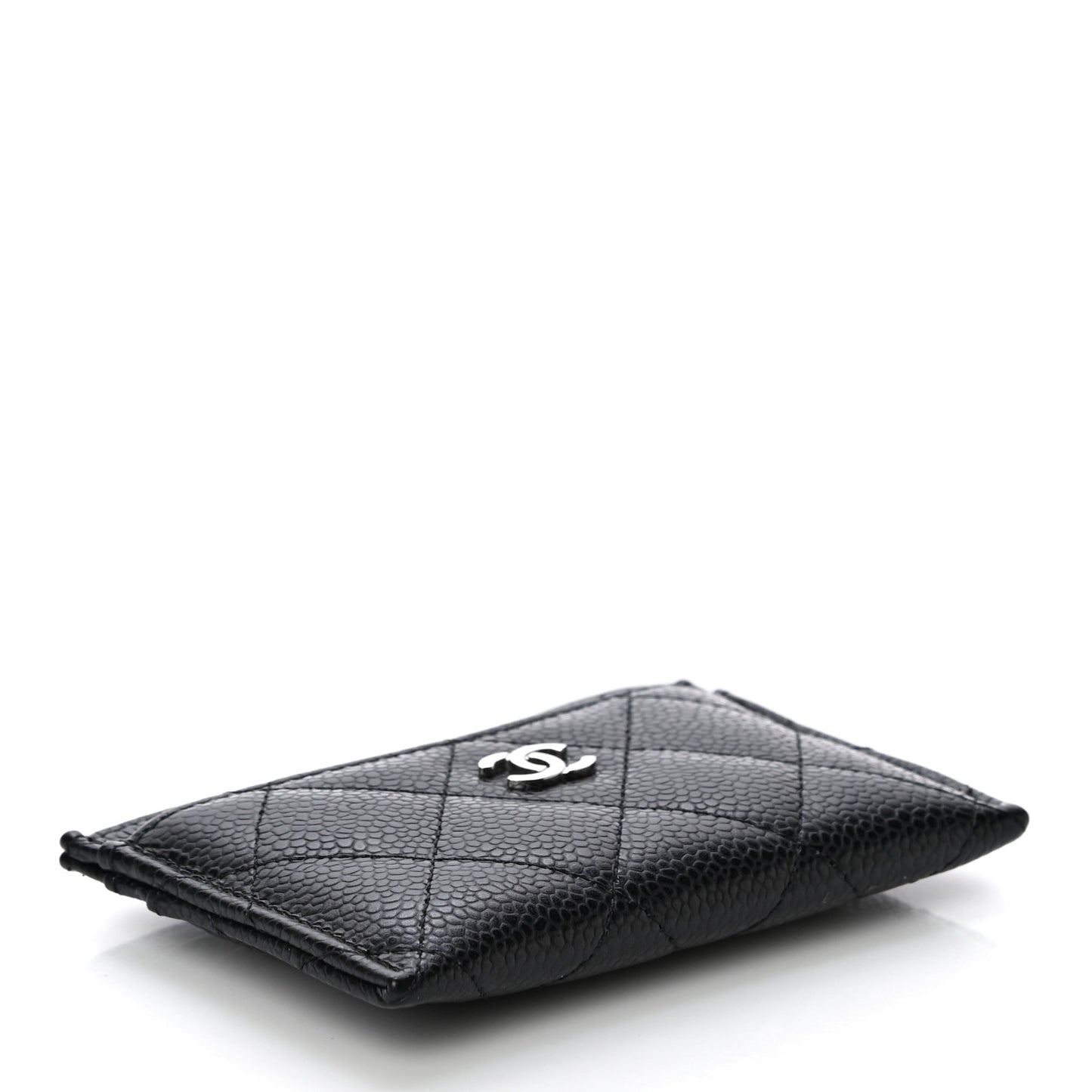 Caviar Quilted Card Holder Black