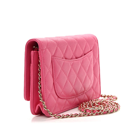 Chanel Caviar Quilted Wallet on Chain WOC Fuchsia 3 of 10