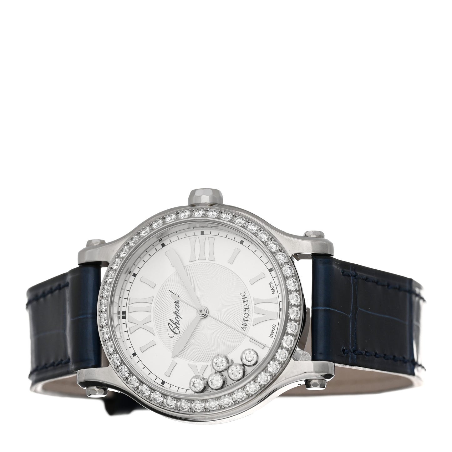 Stainless Steel Alligator Diamond Bezel 33mm Happy Sport Automatic Watch