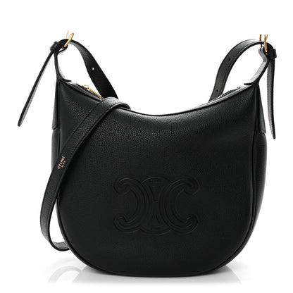 Celine Supple Calfskin Cuir Triomphe Small Heloise Shoulder Bag Black 1 of 11